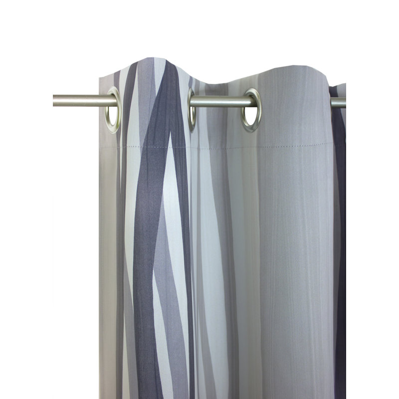 Brecken Room Darkening Curtain Single Panel, Grey/Brown/Blue, 145cm Width x 180cm Drop