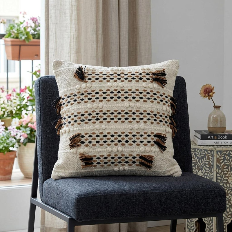Cristoffer Abstract Cotton Blend Reversible Throw Pillow