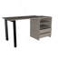 Bureau 120, deux pieds, deux tiroirs, deux tablettes - gris clair