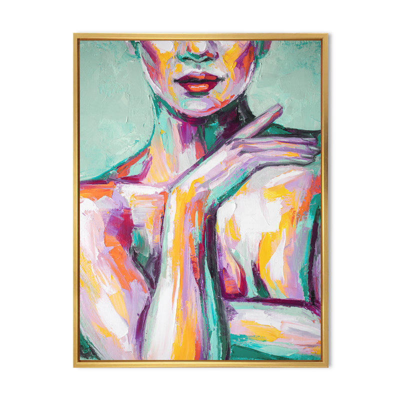 Pastel istic Seduction Woman III - Peinture, H 40 po x l 30 po x P 1,5 po, Cadre flottant doré