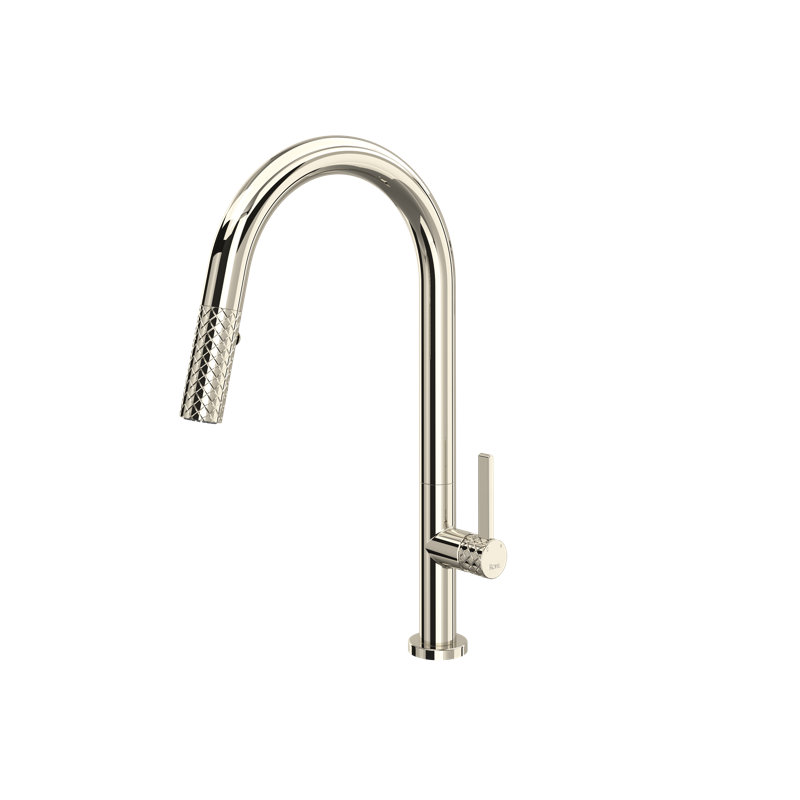 Tenerife Pull Out Single Handle Kitchen Faucet with Accessories, Polished Nickel