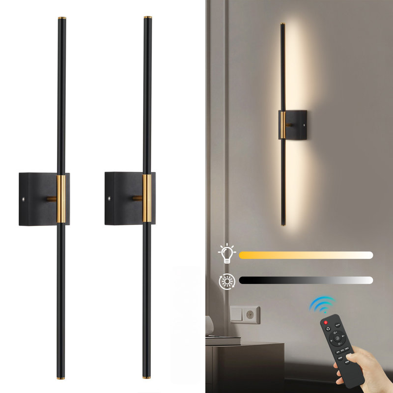 Indoor Wall Sconces with Remote Control Set of 2,10000 mAh Rechargeable Wall Light
