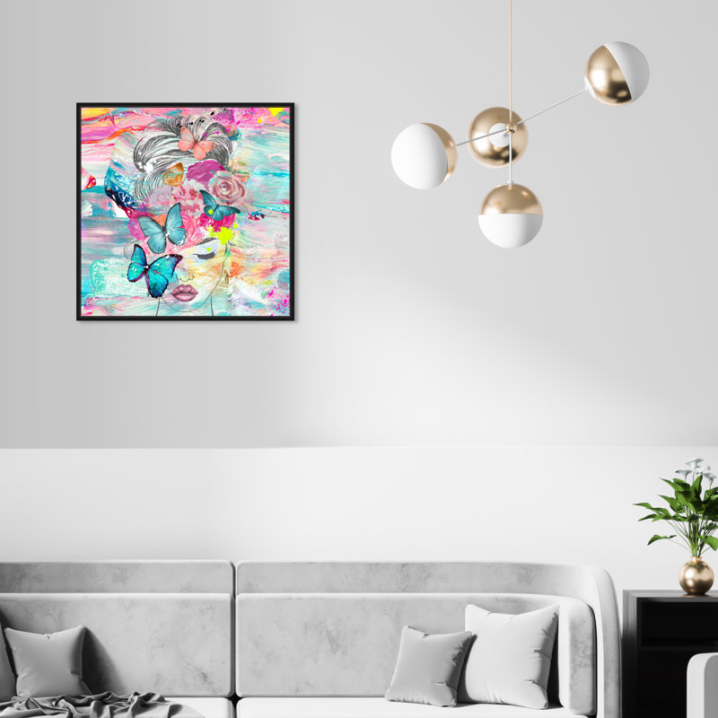 «Fashion and Glam Gusto Portraits», reproduction d'impression sur toile, H 20 po x l 20 po x 1,5 po, Toile avec cadre noir
