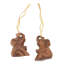 2.8'' Handmade Wood Animals Hanging Figurine Ornament