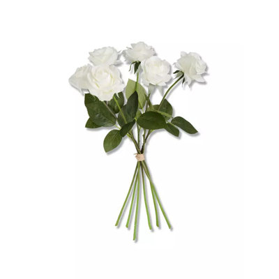 Bouquet de roses blanches 17,5 po Real Touch