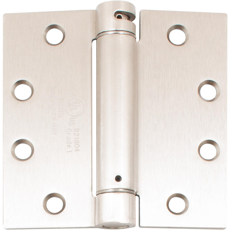 Charnière de porte simple à fermeture automatique 4,5 po x 4,5 po, Nickel satiné