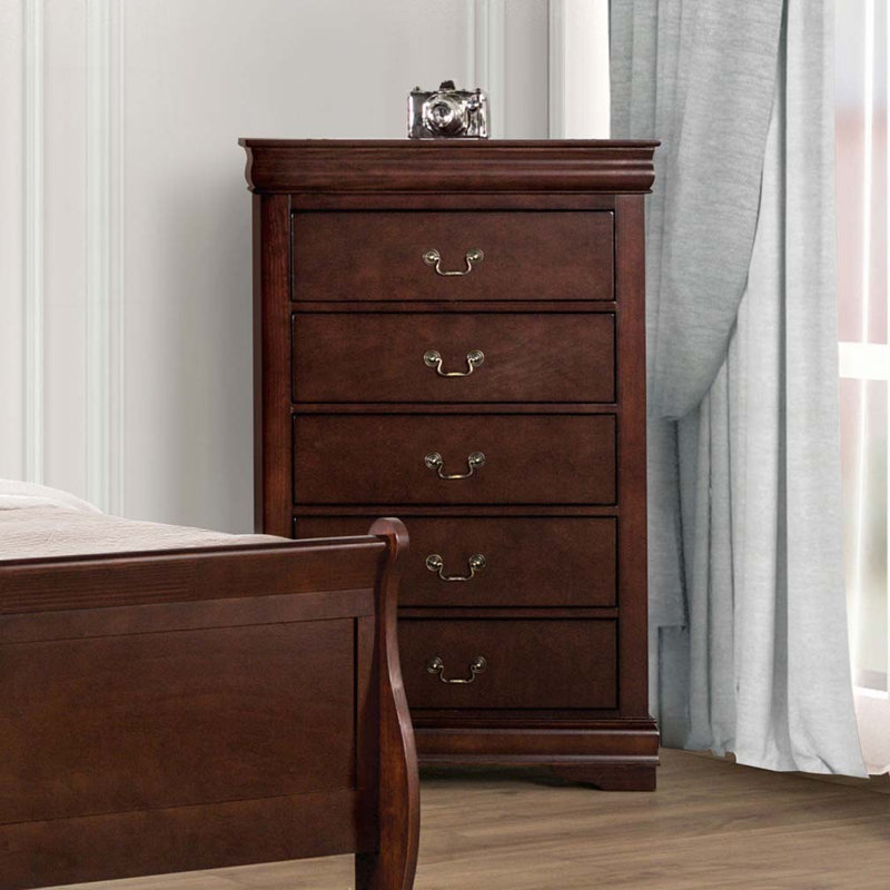 Commode 5 tiroirs, Cerisier