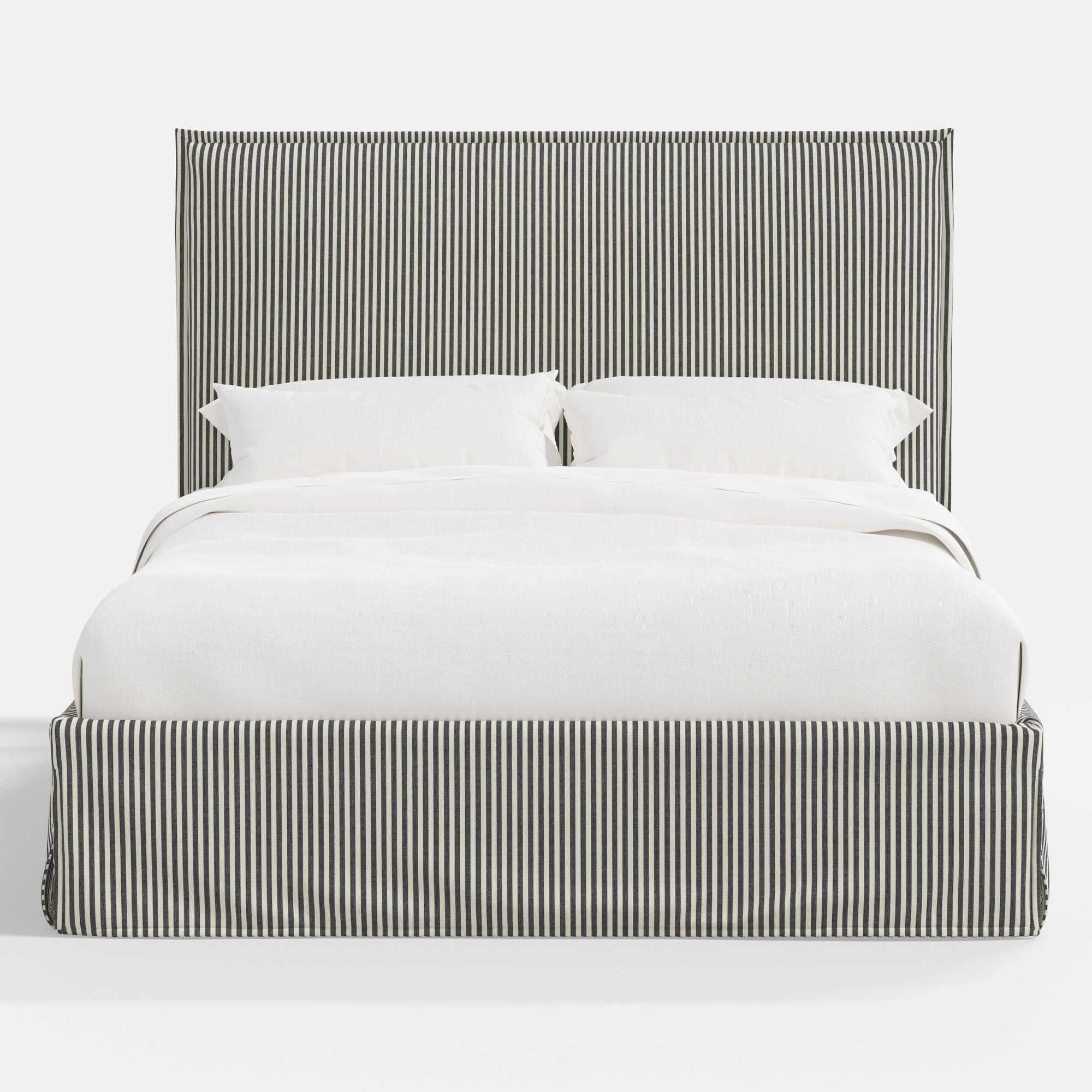 Stoffer Home x Cloth and Co. Maura Bed, Jane Stripe Carbon, King