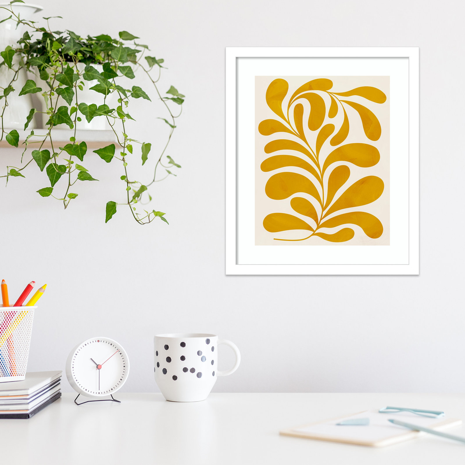 Goldenrod II by Grace Popp, White, 17" H x 15" W x 1" D