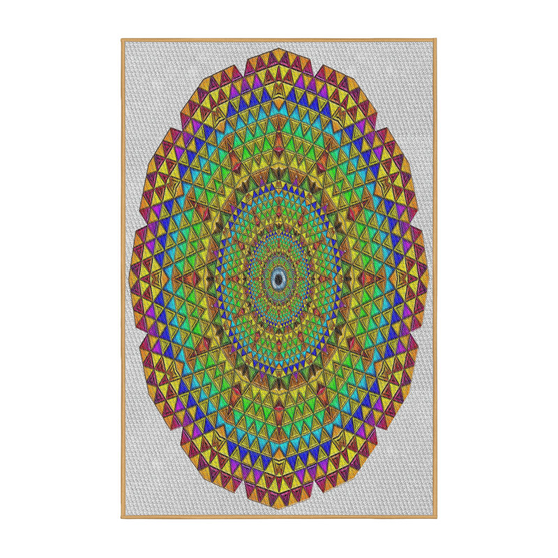 Tapis vert/mauve/crème à motifs Delph, Rectangle 3 pi x 5 pi