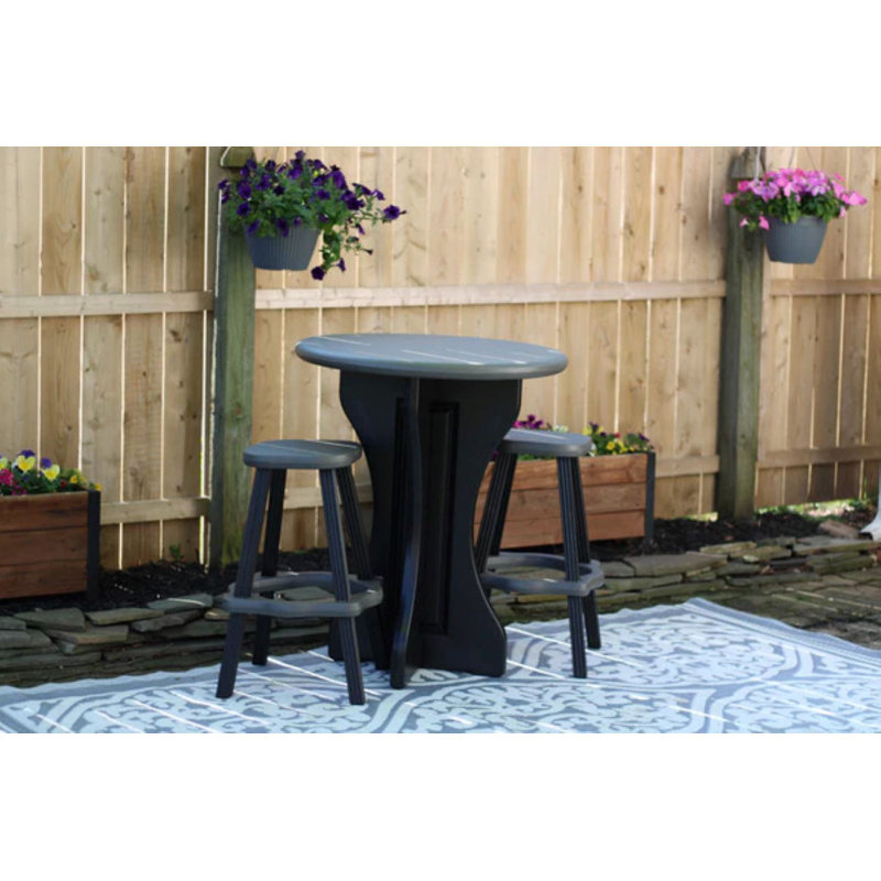 Siège d'extérieur Nandini L 30 x l 30, Gris foncé, Noir