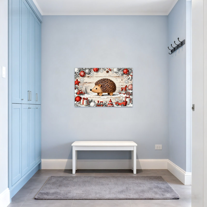 Motif décoratif de Noël hérisson de Noël, H 12 po x l 18 po