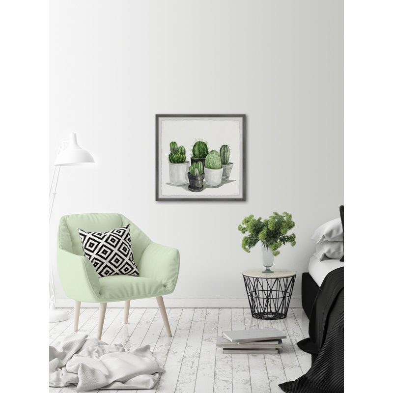Pointy Spikes Succulents by Parvez Taj - Single Picture Frame Painting, 30cm H x 30cm W