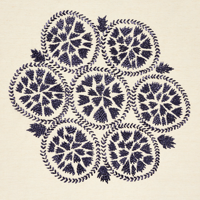 Isla Hand Embroidery Fabric, Slate
