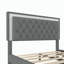 Lit plateforme en velours Sam avec lumières DEL et cadre en bois Sam-937643686-936484740