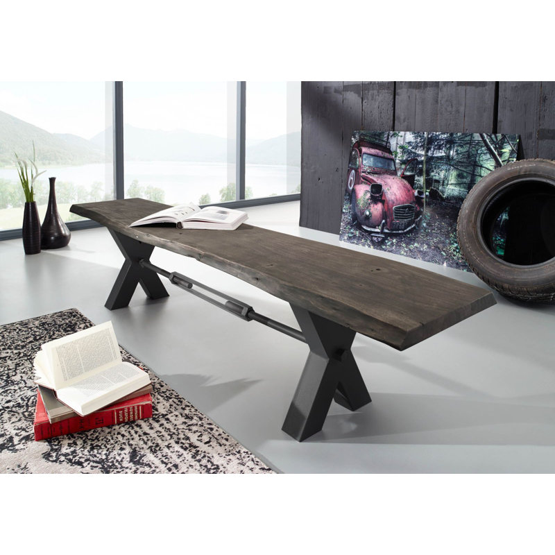 Iron Label Bench, H46 x W180 x D38cm, Black