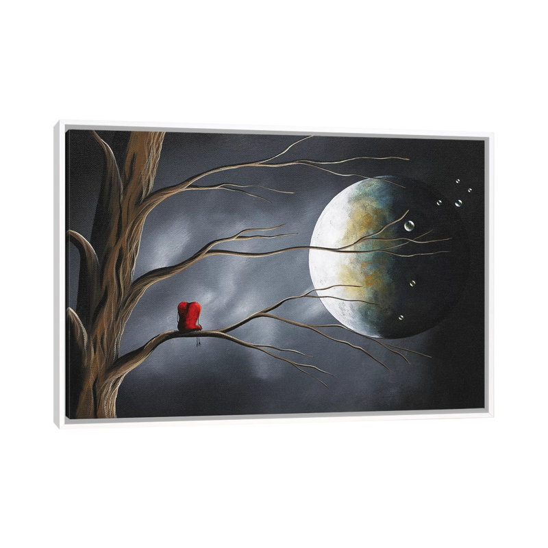 Sometimes He Just Wants To Be Alone by Moonlight Art Parlour - Painting on Canvas, White Framed, 66.04 cm H x 45.72 cm W
