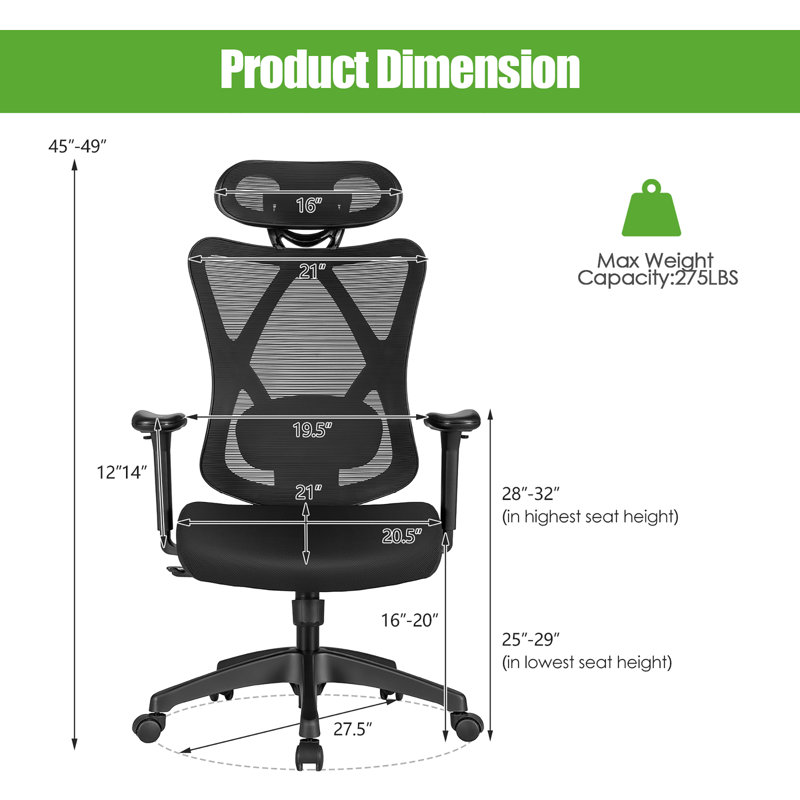 Grath Mesh Task Chair with Headrest