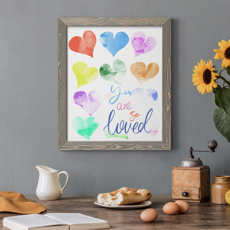 You Are So Loved - Peinture sur toile encadrée, H 37,5 po x l 27,5 po x P 1,5 po, Gris