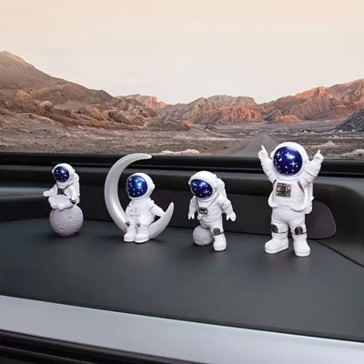 4 pièces petits ornements astronautes créatifs, ornements de bureau, ornements de meuble télé