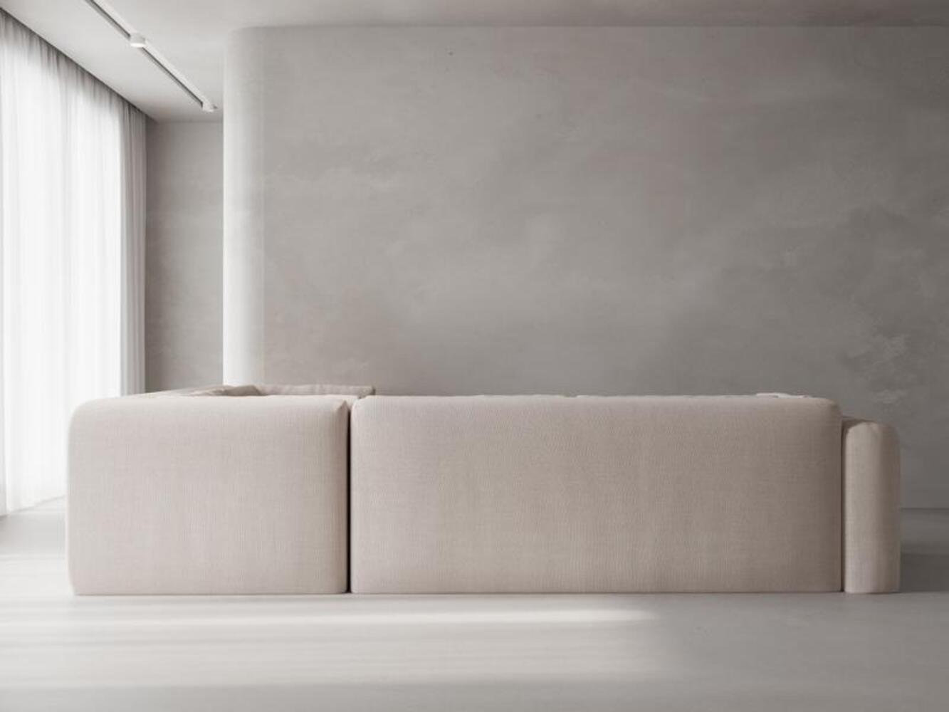 Freddie Linen Sectional, Nevis Ivory Polyester Blend