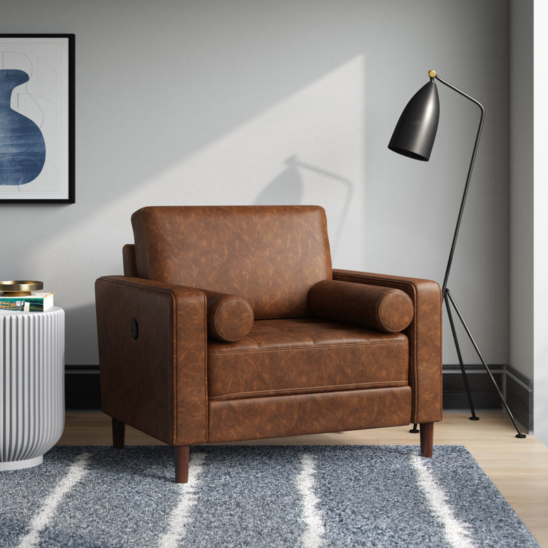 Fauteuil de 39,88 po Caprina, Brun clair