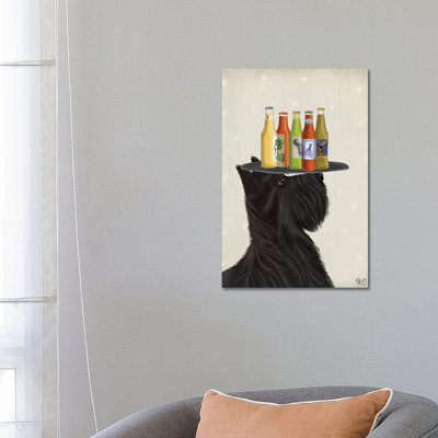 Scottish Terrier Beer Lover by Fab Funky - Wrapped Canvas Gallery-Wrapped Canvas Giclée