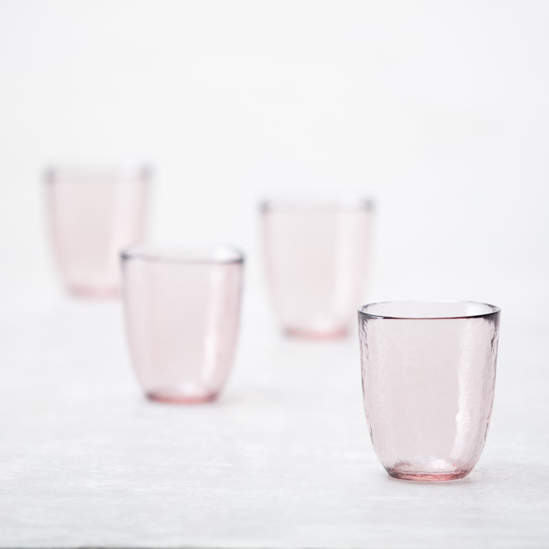 Los Cabos Glass Dinnerware 10oz Tumbler, Pink