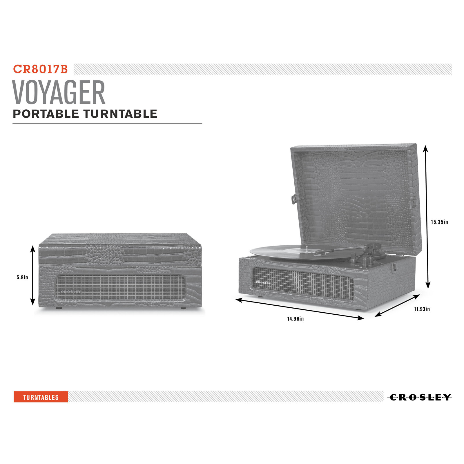 Voyager Turntable, Gray