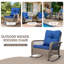 Chaise berçante d'extérieur en rotin avec coussin-646829745