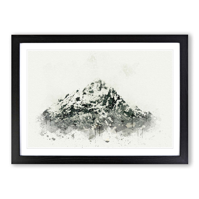 Mountain in Scotland in Abstract - Picture Frame Graphic Art Print, 48cm H x 65cm W x 2cm D, Black Framed