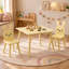 Ensemble de table et 2 chaises pour enfants, table et chaises avec dossier lapin, table d'activités en bois pour les activités artistiques, le bricolage, la lecture et le goûter, jaune pour les enfants de 2 à 6 ans