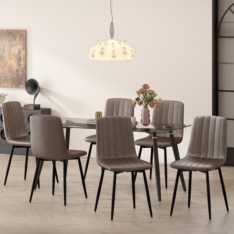 Ensemble de 6 chaises d'appoint Modern, Brun
