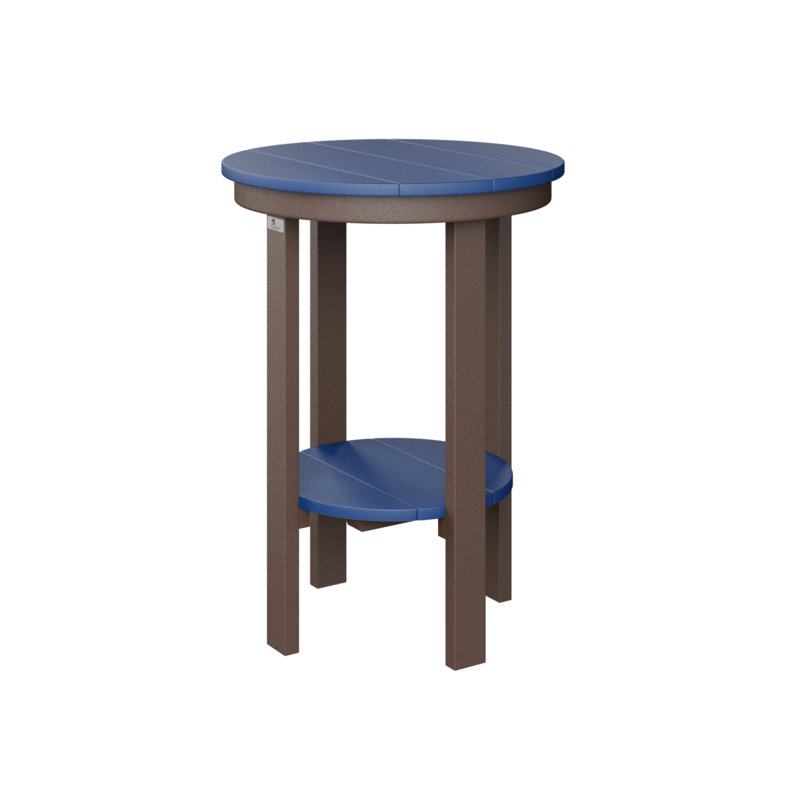 Table de bout ronde Berlin Gardens, Chocolat / Brun, H 29 po x l 21,5 po x P 21,5 po, Bleu pacifique