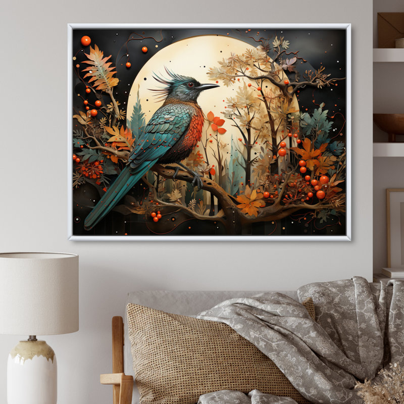 " Orange Teal Native American Essence III ", 24" H x 32" W, White Floater Framed