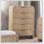 Commode 1 pièce de style transitionnel avec poignées en métal, tiroirs en queue d'aronde et finition naturelle pour le rangement de la chambre à coucher