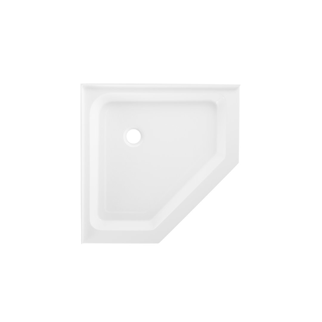 Voltaire 36" x 36" Acrylic White, Single-Threshold, Center Drain, Neo-angle Shower Base Swiss Madison