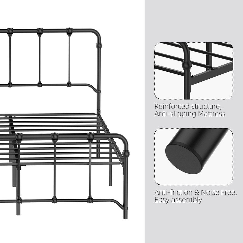 Claughaun Metal Piece Bedroom Set, 140 x 200cm