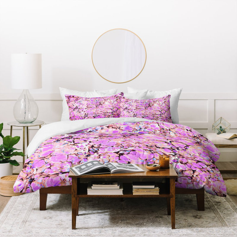 Housse de couette lilas marble bubble, Housse de couette pour lit simple