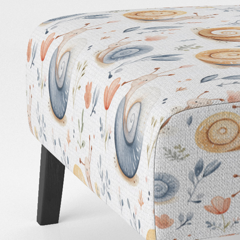 Fauteuil chausson bleu doux motif animaux de jardin pour enfants -, Pantoufle sans accoudoirs