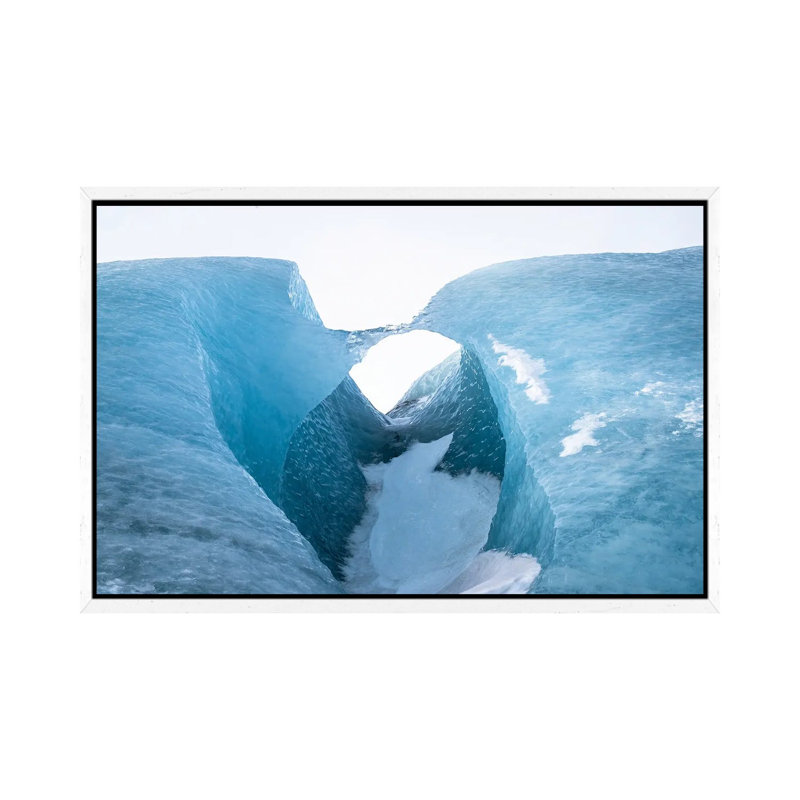 Ice Bridge by Mateusz Piesiak - Floater Frame Print on Canvas, 101.6 cm H x 66.04 cm W, White Framed Canvas