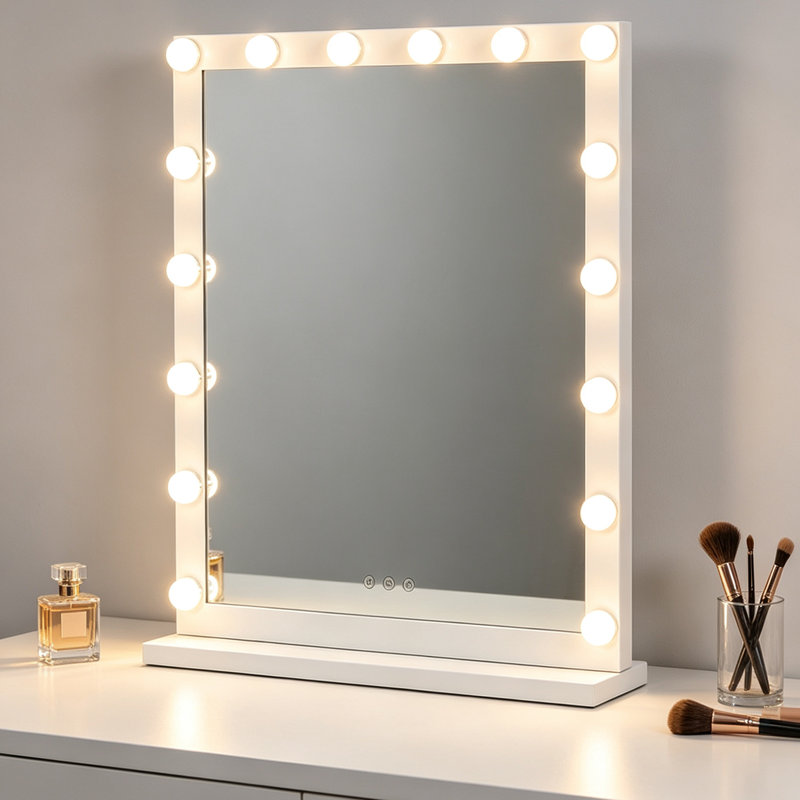 Metal Rectangle Mirror, 64.5 cm H x 52 cm W 