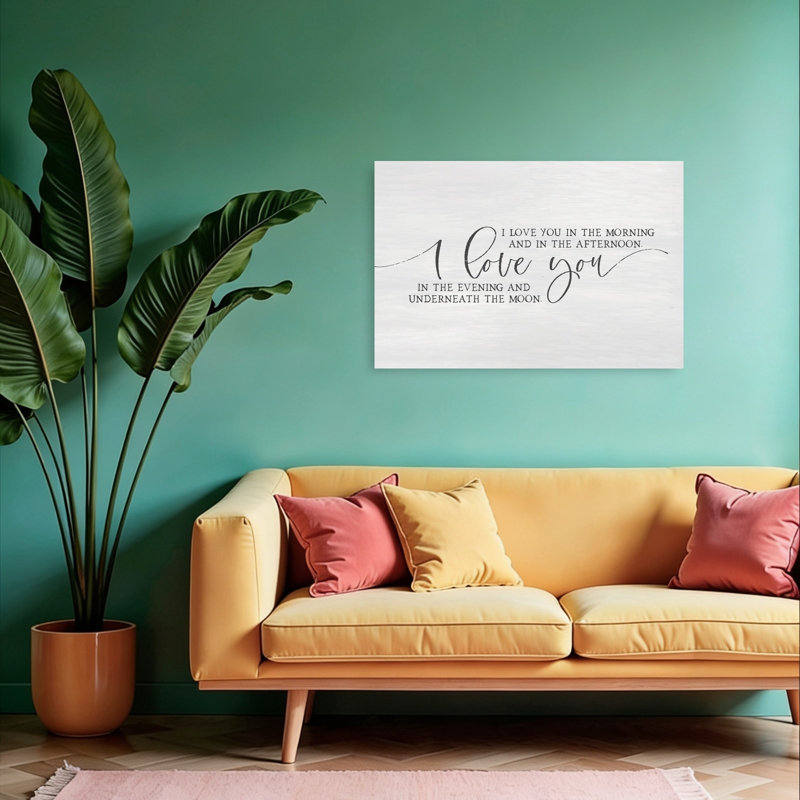 «I Love You», art mural moderne abstrait, 24" H x 36" W