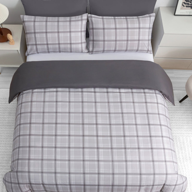 Premium Duvet Cover Set Double Brushed Microfiber Reversible With Zipper Closure & Corner Ties