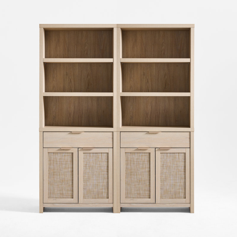 185cm H x 152cm W Standard Bookcase, Light Oak