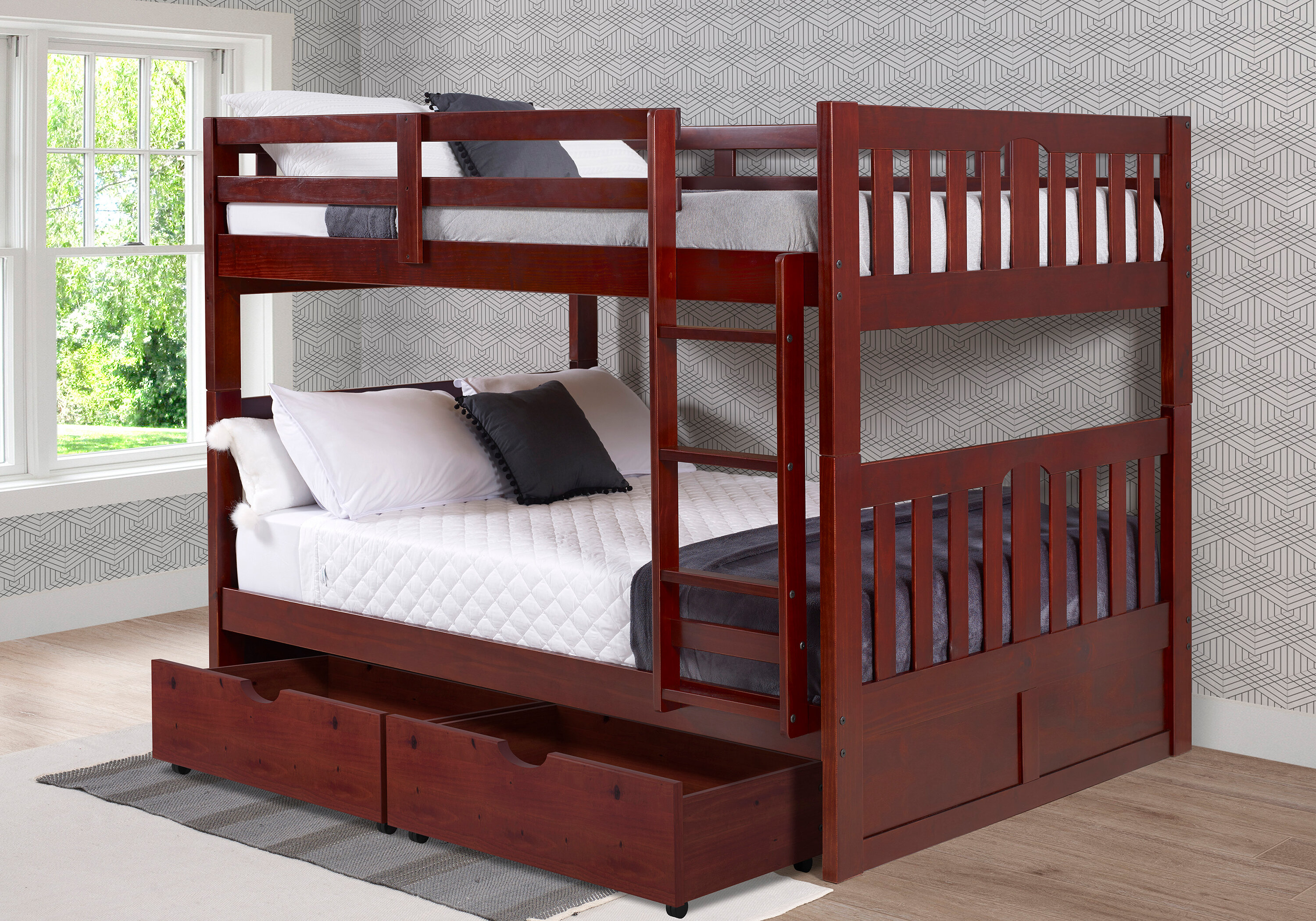 Harriet Bee Dubbo Full Over Full Bunk Bed with Drawers | Wayfair