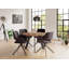 Solt Acacia Round Solid Wood Top Metal Base Dining Table-1087911945