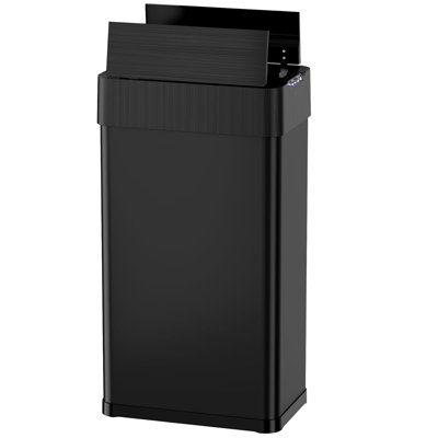 Poubelle automatique, poubelle à capteur de mouvement en acier inoxydable, poubelle brossée sans contact, avec papillon, couvercle à fermeture en douceur