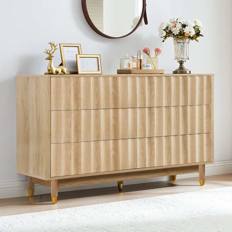 Silvena 6-Drawer Double Dresser (53.2" W), Yellow