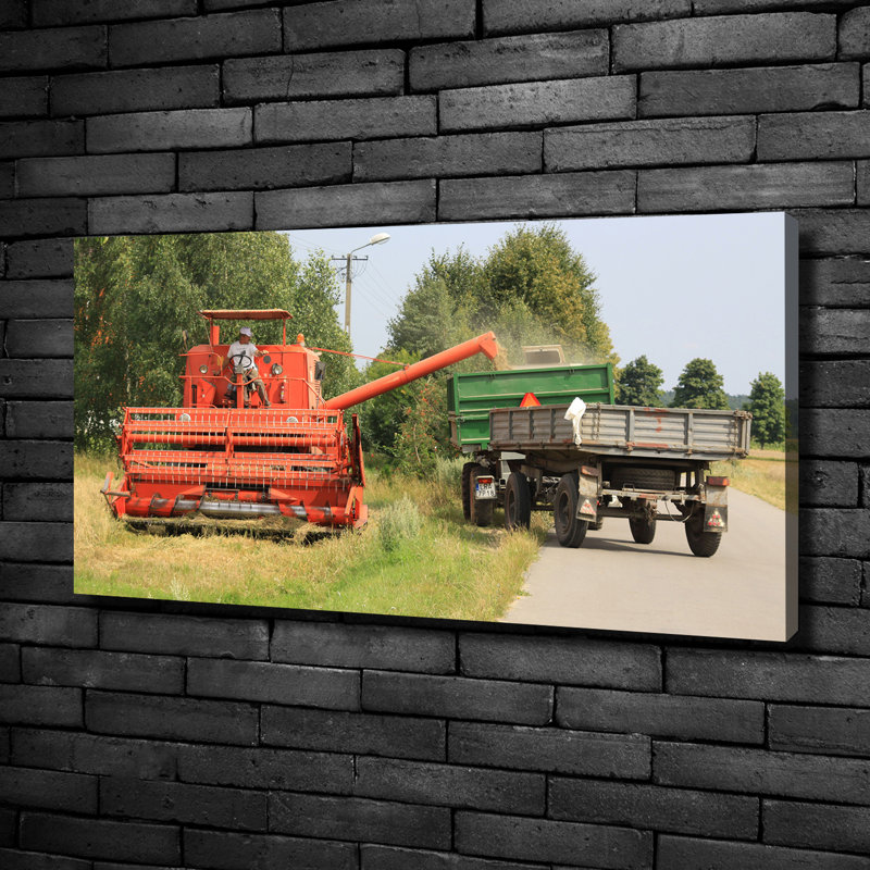 Combine-harvester - No Frame Print on Glass, Canvas, 50cm H x 100cm W x 2cm D